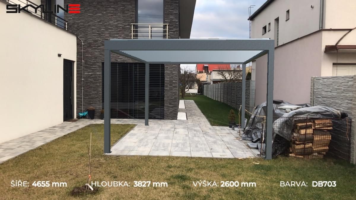 Vygenerovaná pergola na zahradě